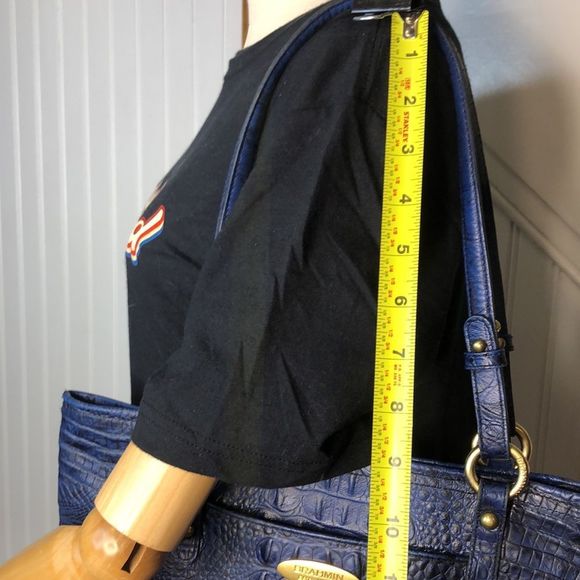 BRAHMIN Blue Crocodile Leather Top Zipper Closure Shoulder Bag - Picture 12 of 17